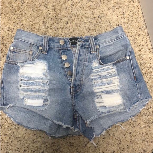 MINKPINK Pants - MINKPINK Denim Slasher Denim Shorts MINKPINK Pants - MINKPINK Denim Slasher Denim Shorts
